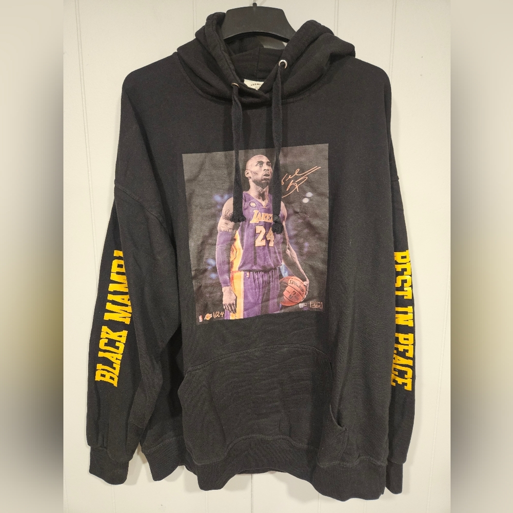 Jon Lauren MAMBA Kobe Bryant Memorial Black Hoodie Sweatshirt #24 Men's 4XL